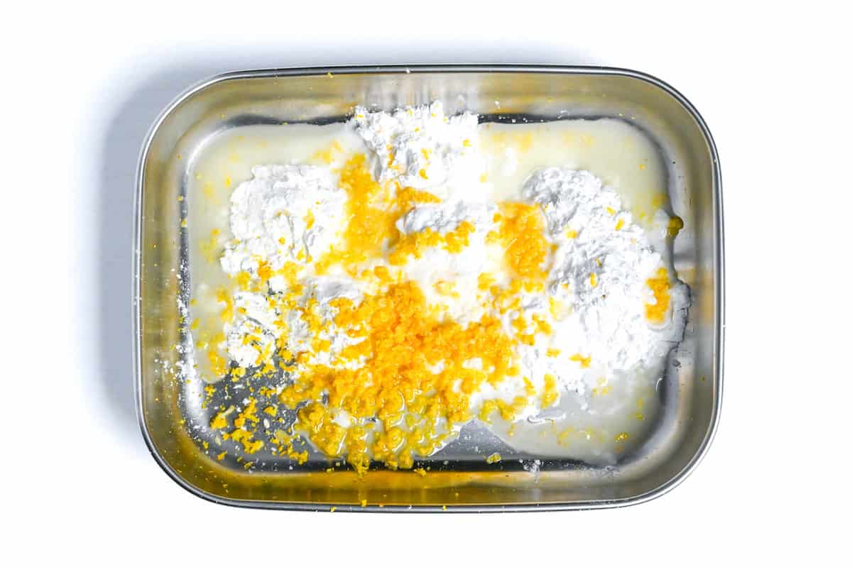starch, lemon juice and lemon zest in a container
