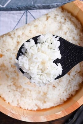 Perfectly cooked and seasoned Japanese sushi rice
