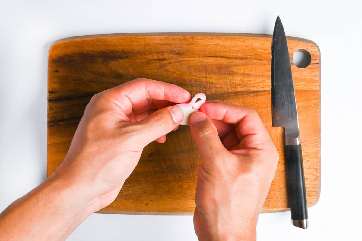 folding cut over to make rabbit ears