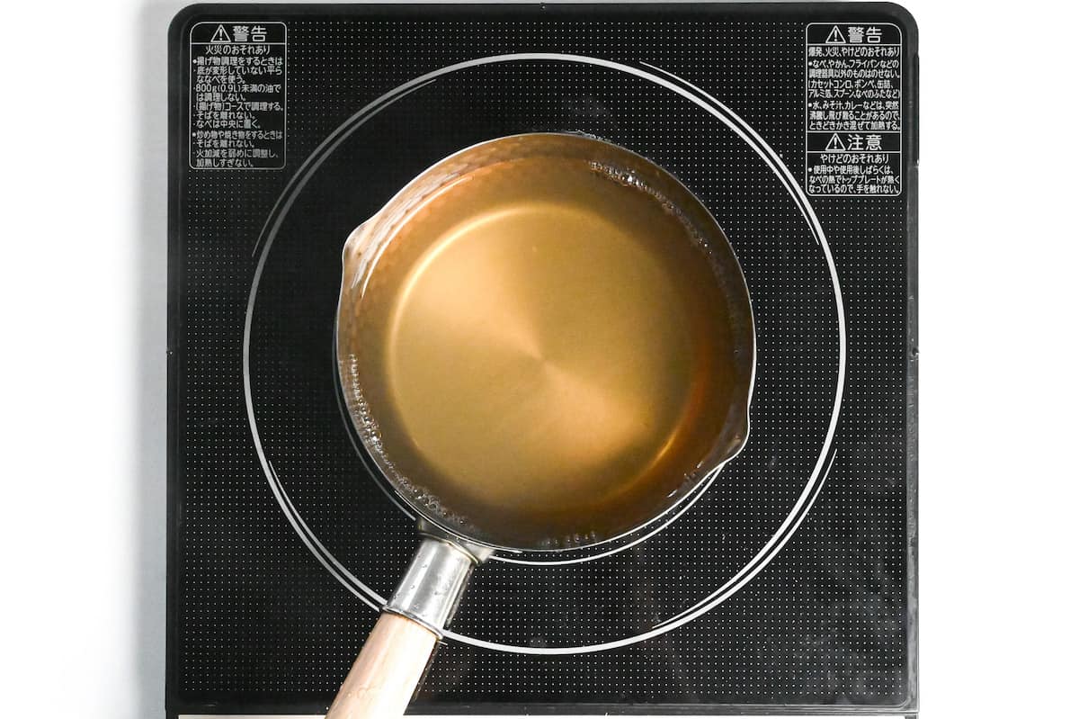 completed shiitake and kombu dashi in a pot